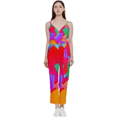 Colors, Color V-neck Camisole Jumpsuit by nateshop