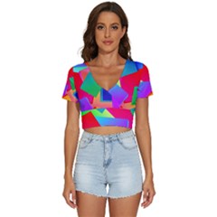 Colors, Color V-neck Crop Top by nateshop