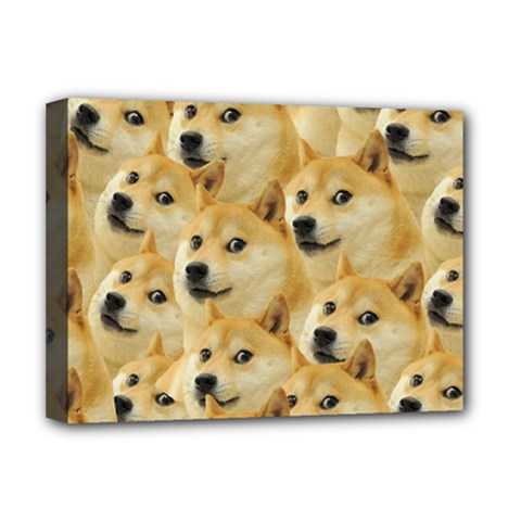 Doge, Memes, Pattern Deluxe Canvas 16  X 12  (stretched)  by nateshop