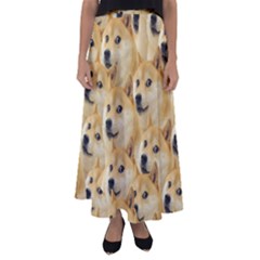 Doge, Memes, Pattern Flared Maxi Skirt