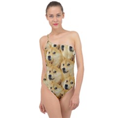 Doge, Memes, Pattern Classic One Shoulder Swimsuit by nateshop