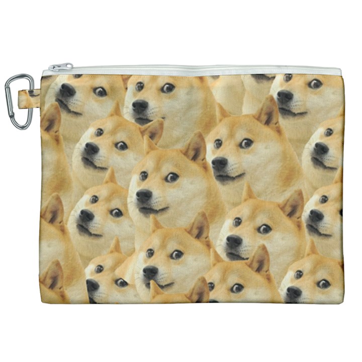 Doge, Memes, Pattern Canvas Cosmetic Bag (XXL)