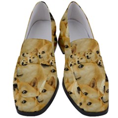 Doge, Memes, Pattern Women s Chunky Heel Loafers by nateshop