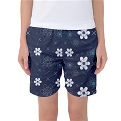 Flowers Pattern , Pattern, Flowers, Texture Women s Basketball Shorts