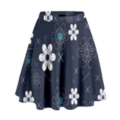 Flowers Pattern , Pattern, Flowers, Texture High Waist Skirt