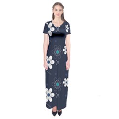 Flowers Pattern , Pattern, Flowers, Texture Short Sleeve Maxi Dress by nateshop