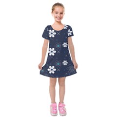 Flowers Pattern , Pattern, Flowers, Texture Kids  Short Sleeve Velvet Dress