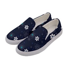 Flowers Pattern , Pattern, Flowers, Texture Women s Canvas Slip Ons