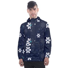 Flowers Pattern , Pattern, Flowers, Texture Men s Front Pocket Pullover Windbreaker by nateshop