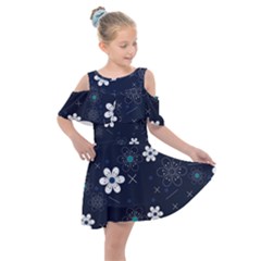 Flowers Pattern , Pattern, Flowers, Texture Kids  Shoulder Cutout Chiffon Dress by nateshop