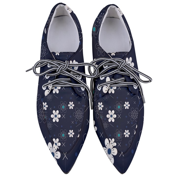 Flowers Pattern , Pattern, Flowers, Texture Pointed Oxford Shoes