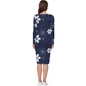 Flowers Pattern , Pattern, Flowers, Texture Long Sleeve V-Neck Bodycon Dress  View4