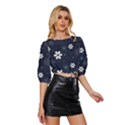 Flowers Pattern , Pattern, Flowers, Texture Mid Sleeve Drawstring Hem Top View3