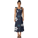 Flowers Pattern , Pattern, Flowers, Texture Tie-Strap Tiered Midi Chiffon Dress View1