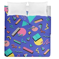 Geometric Shapes Material Design, Lollipop, Lines Duvet Cover Double Side (queen Size) by nateshop