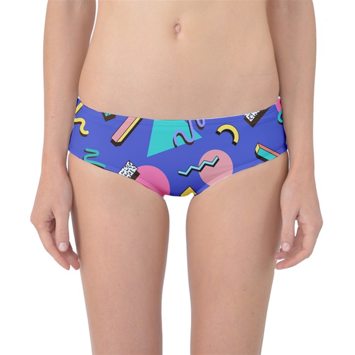 Geometric Shapes Material Design, Lollipop, Lines Classic Bikini Bottoms