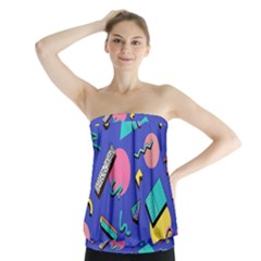 Geometric Shapes Material Design, Lollipop, Lines Strapless Top by nateshop