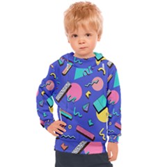 Geometric Shapes Material Design, Lollipop, Lines Kids  Hooded Pullover by nateshop