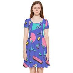 Geometric Shapes Material Design, Lollipop, Lines Inside Out Cap Sleeve Dress