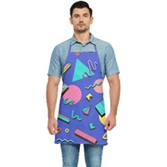 Geometric Shapes Material Design, Lollipop, Lines Kitchen Apron