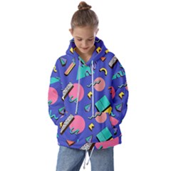 Geometric Shapes Material Design, Lollipop, Lines Kids  Oversized Hoodie by nateshop