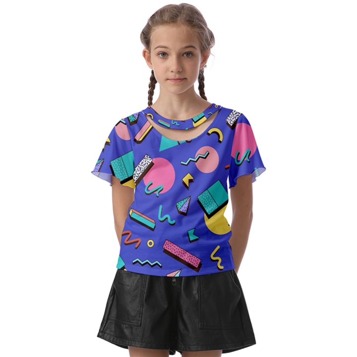 Geometric Shapes Material Design, Lollipop, Lines Kids  Front Cut T-Shirt