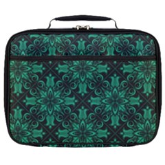 Green Damask Pattern Vintage Floral Pattern, Green Vintage Full Print Lunch Bag by nateshop