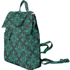 Green Damask Pattern Vintage Floral Pattern, Green Vintage Buckle Everyday Backpack by nateshop