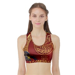 Holiday, Chinese New Year, Year Of The Tiger Sports Bra With Border by nateshop