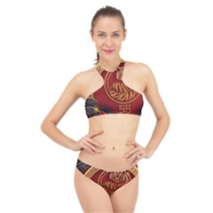 Holiday, Chinese New Year, Year Of The Tiger High Neck Bikini Set by nateshop