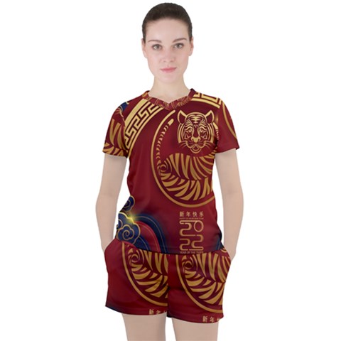 Holiday, Chinese New Year, Year Of The Tiger Women s T-shirt And Shorts Set by nateshop