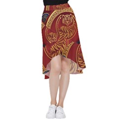 Holiday, Chinese New Year, Year Of The Tiger Frill Hi Low Chiffon Skirt by nateshop