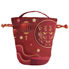 Holiday, Chinese New Year, Drawstring Bucket Bag by nateshop