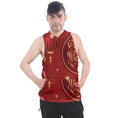 Holiday, Chinese New Year, Men s Sleeveless Hoodie