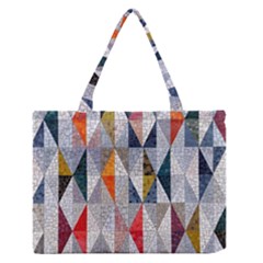 Mosaic, Colorful, Rhombuses, Pattern, Geometry Zipper Medium Tote Bag by nateshop