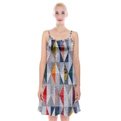 Mosaic, Colorful, Rhombuses, Pattern, Geometry Spaghetti Strap Velvet Dress by nateshop