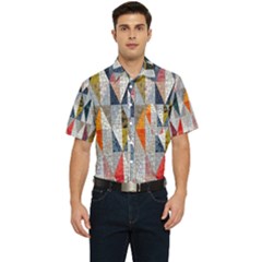 Mosaic, Colorful, Rhombuses, Pattern, Geometry Men s Short Sleeve Pocket Shirt  by nateshop