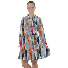 Mosaic, Colorful, Rhombuses, Pattern, Geometry All Frills Chiffon Dress