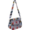 Mosaic, Colorful, Rhombuses, Pattern, Geometry Saddle Handbag View1