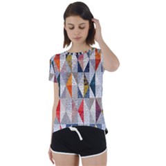 Mosaic, Colorful, Rhombuses, Pattern, Geometry Short Sleeve Open Back T-shirt by nateshop