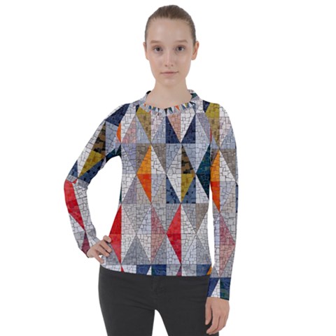 Mosaic, Colorful, Rhombuses, Pattern, Geometry Women s Pique Long Sleeve T-shirt by nateshop