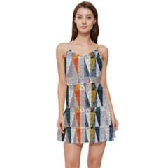 Mosaic, Colorful, Rhombuses, Pattern, Geometry Short Frill Dress