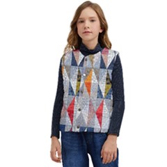 Mosaic, Colorful, Rhombuses, Pattern, Geometry Kid s Button Up Puffer Vest	