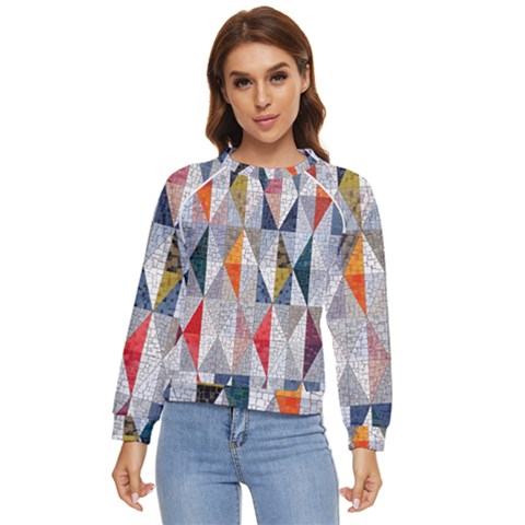 Mosaic, Colorful, Rhombuses, Pattern, Geometry Women s Long Sleeve Raglan T-shirt by nateshop