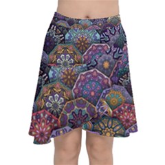 Texture, Pattern, Abstract Chiffon Wrap Front Skirt