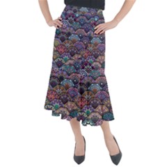 Texture, Pattern, Abstract Midi Mermaid Skirt by nateshop