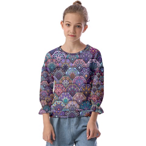 Texture, Pattern, Abstract Kids  Cuff Sleeve Top by nateshop