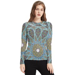 Tile, Geometry, Pattern, Points, Abstraction Women s Long Sleeve Rash Guard by nateshop