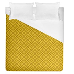 Yellow Floral Pattern Vintage Pattern, Yellow Background Duvet Cover (queen Size) by nateshop