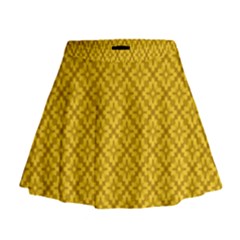 Yellow Floral Pattern Vintage Pattern, Yellow Background Mini Flare Skirt by nateshop